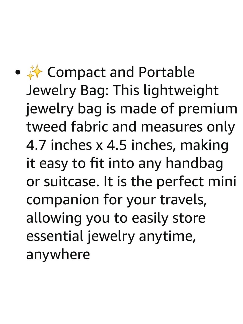 Travel Jewelry Holder/organizer Black & White 4.7" × 4.5" - Picture 5 of 13